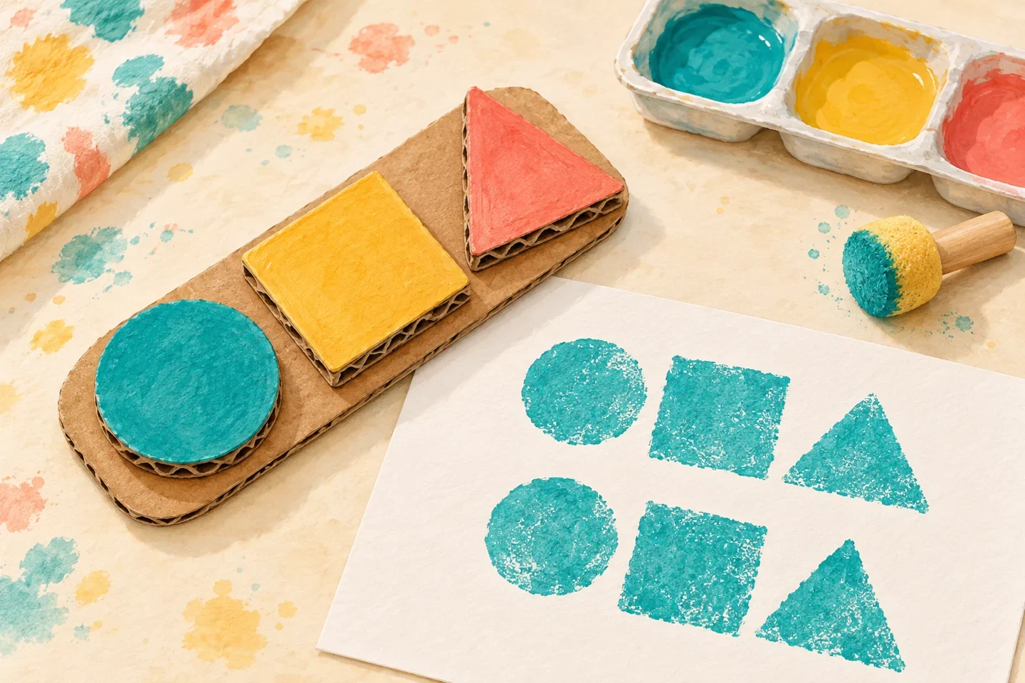 Illustrated example for Cardboard Stamp Printing: Build a Large-Shape Stamp and Repeat a Motif