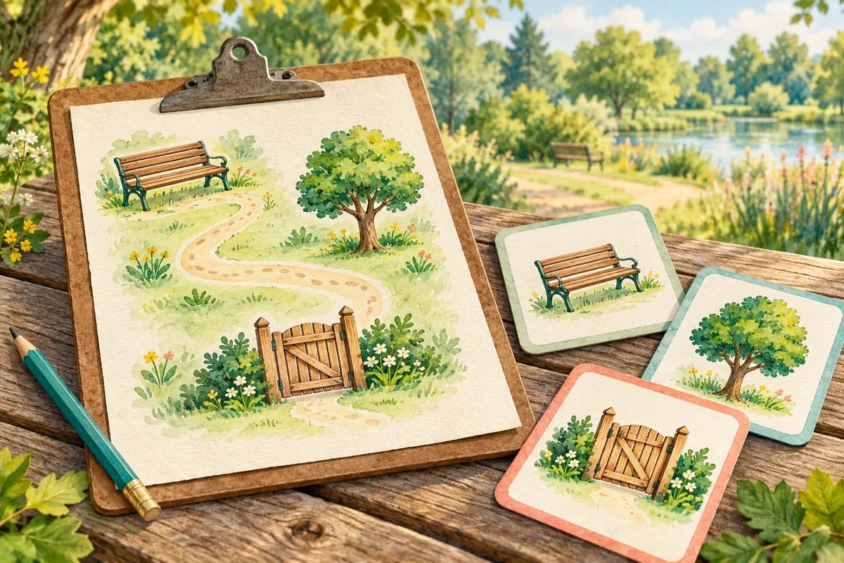 Illustrated example for Map Your Mini Adventure: Make a Picture Map of a Familiar Route
