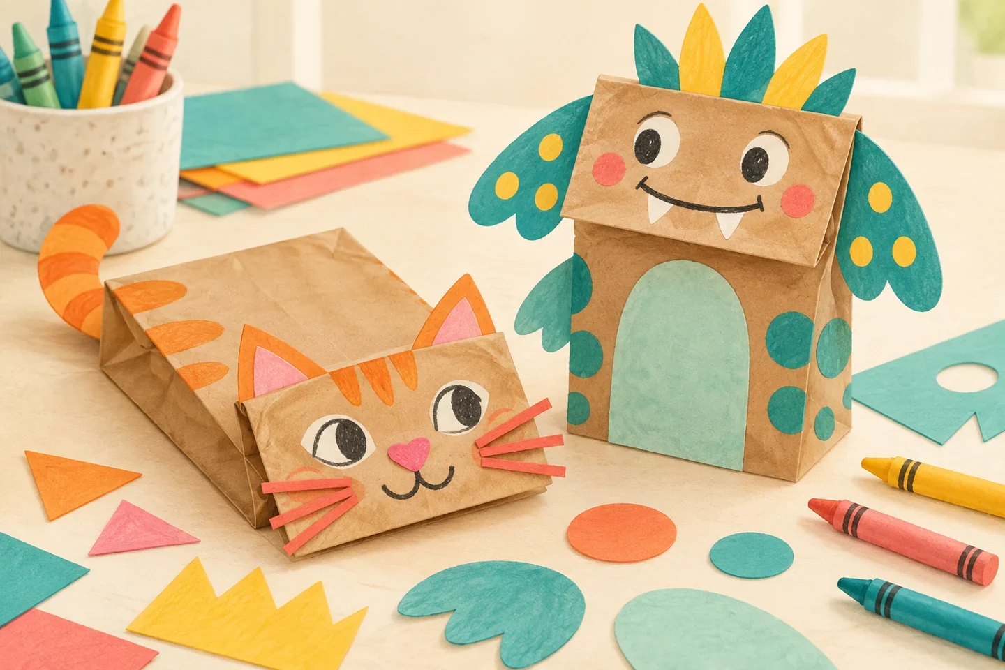Illustrated example for Paper Bag Story Puppets: Make a Character and Tell a Little Story