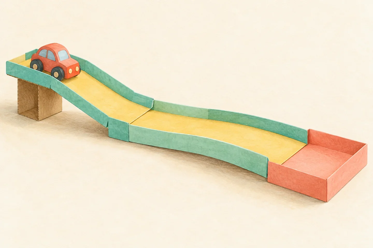 Illustrated example for Paper Roller-Coaster Tracks: Explore Slopes, Turns, and Speed