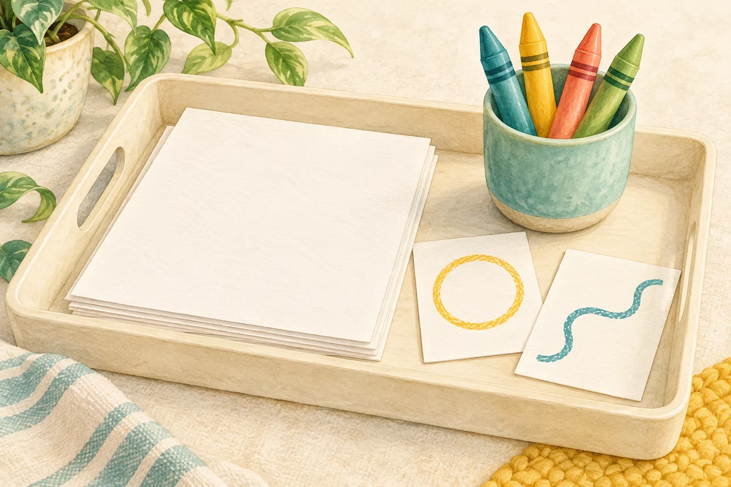Illustrated example for Create a Reusable Quiet-Time Drawing Tray