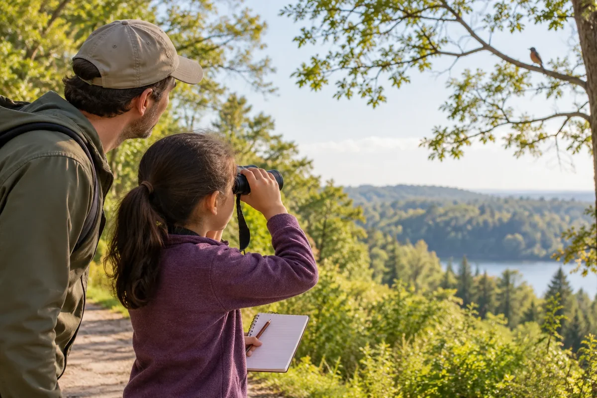 Observe birds from a comfortable distance without approaching or disturbing them.