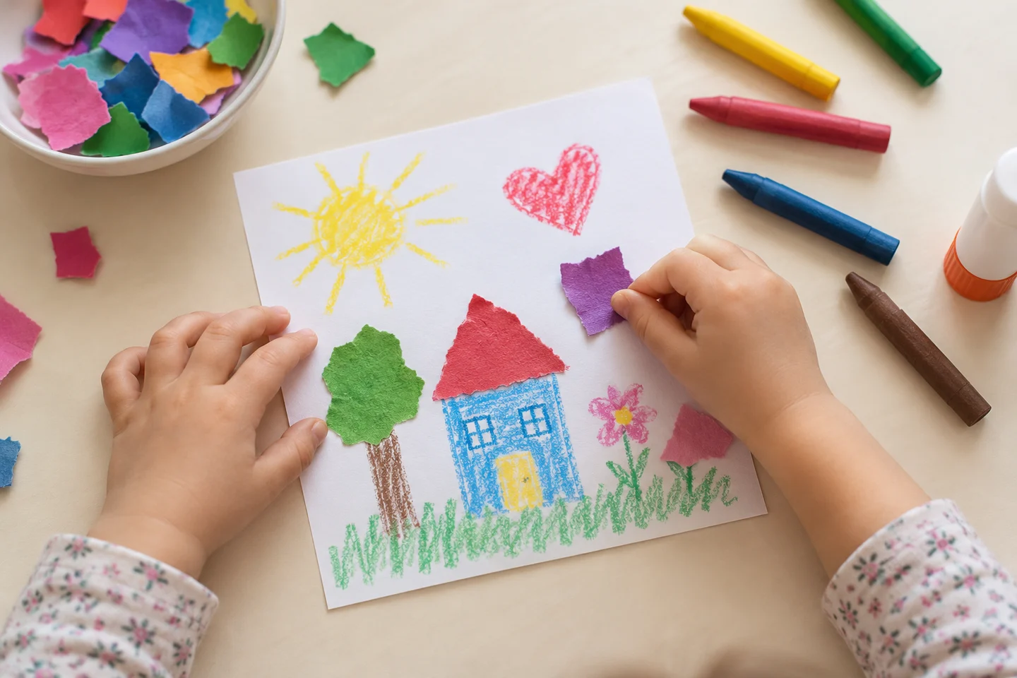 Keep each design within the edges of its paper square.