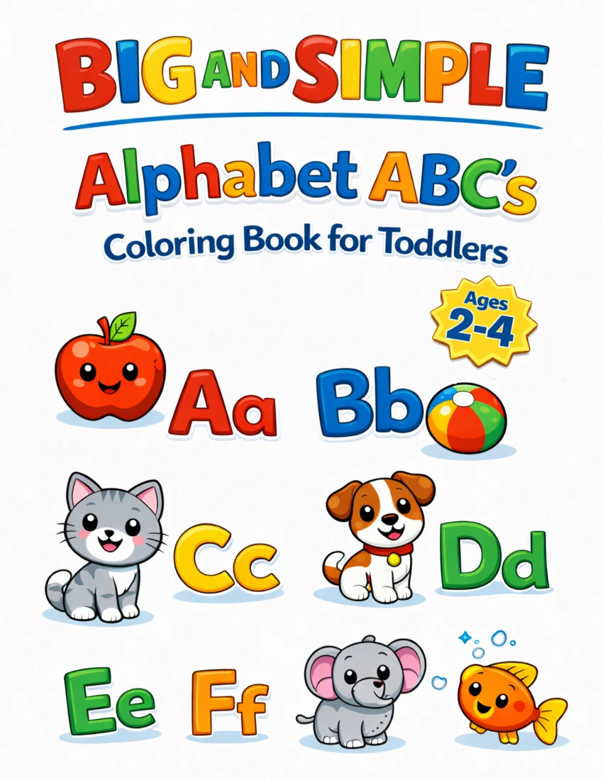 Front cover of Big and Simple Alphabet ABCs Coloring Book for Toddlers
