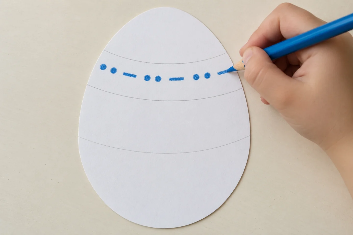repeated dot-dot-line unit three times with one unfinished unit at right