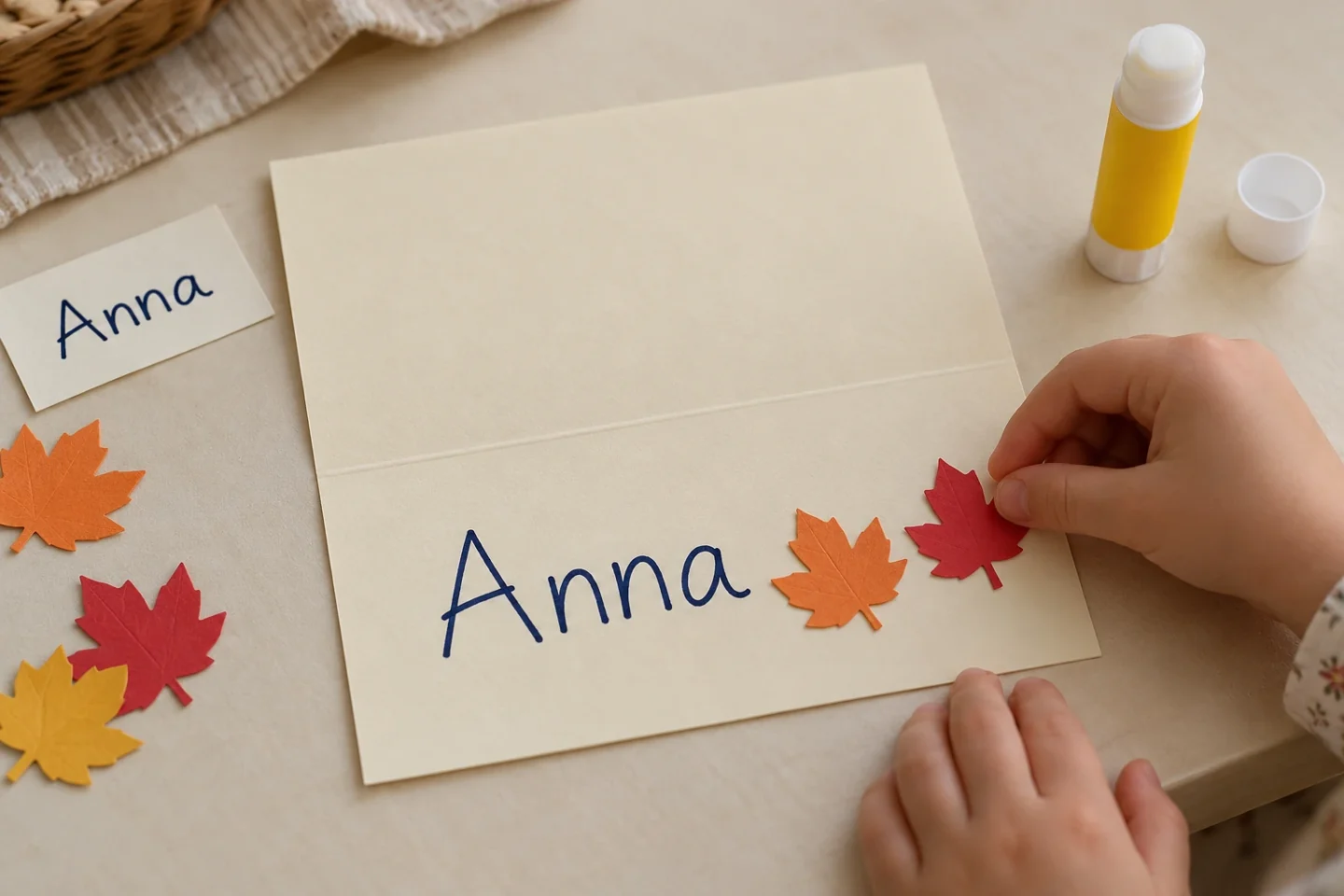 Keep each name readable and glue the leaves below the fold.