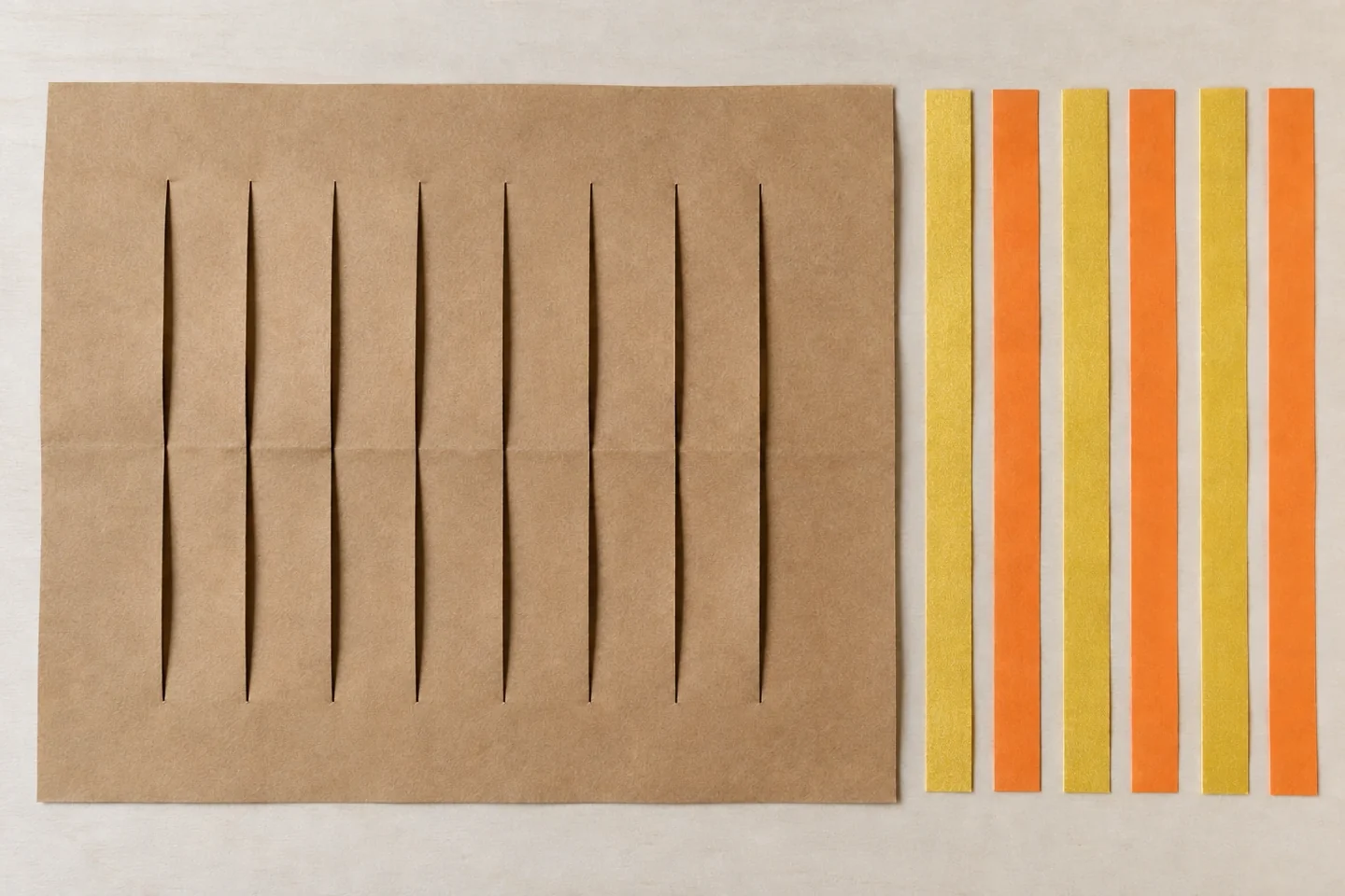 Unfold the eight-slot base, keeping the outer border intact.