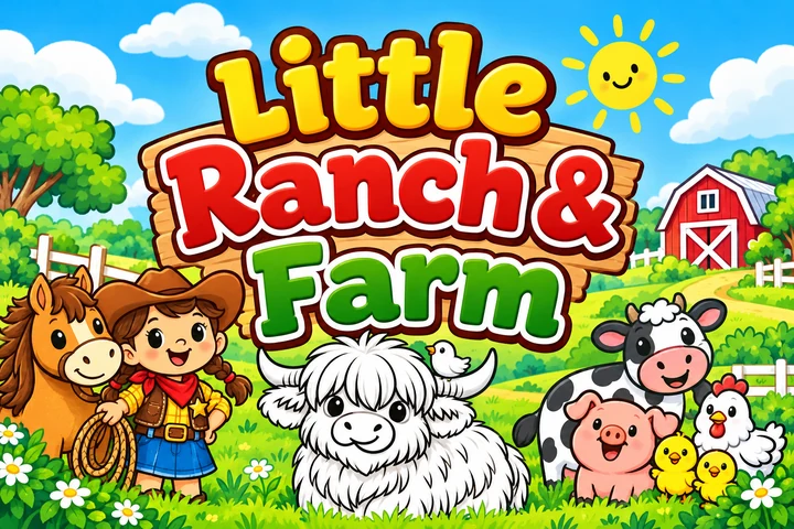 Little Ranch & Farm Coloring Book Series series title graphic